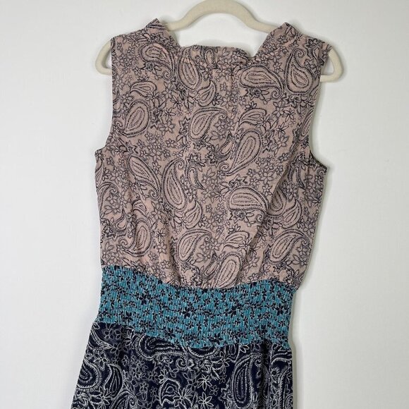 Cabi Dani Smocked Patchwork Dress Women’s Size Small Pink Paisley - Picture 10 of 10